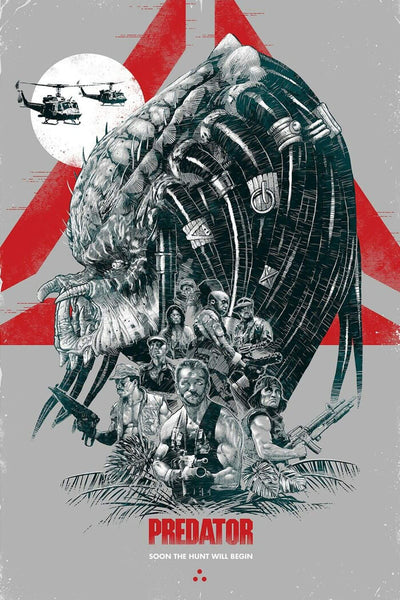 Predator - Schwarzenegger - Hollywood Sci Fi Action Movie Graphic Art Poster - Framed Prints