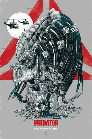 Predator - Schwarzenegger - Hollywood Sci Fi Action Movie Graphic Art Poster - Framed Prints by Tim