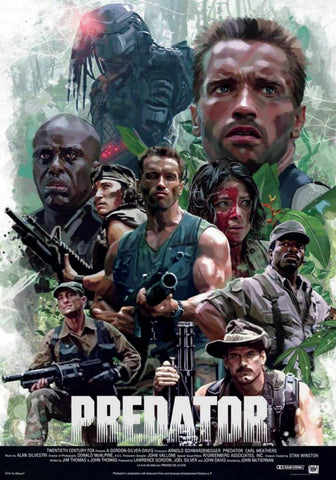 Predator - Arnold Schwarzenegger - Hollywood Action Movie Poster Collection by Tim