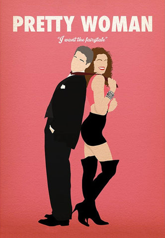 Pretty Woman - Richard Gere Julia Roberts - Hollywood English Movie Miimalist Poster - Framed Prints