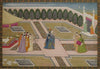 Princess In A Courtyard - C.1799- Vintage Indian Miniature Art Painting - Large Art Prints