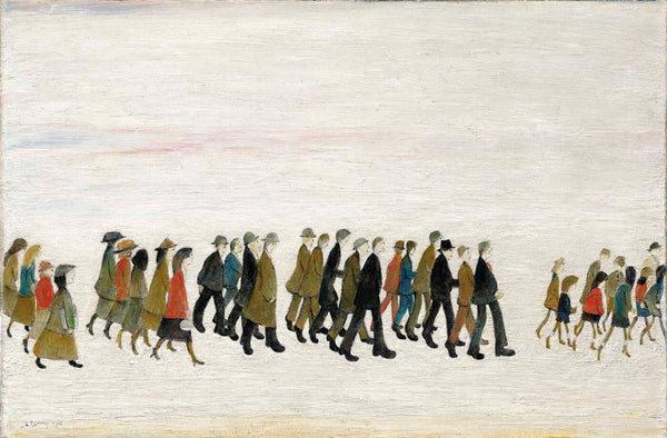 Procession In South Wales - L S Lowry - Art Prints