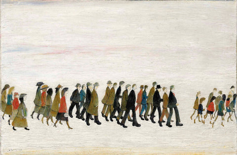 Procession In South Wales - L S Lowry by L S Lowry