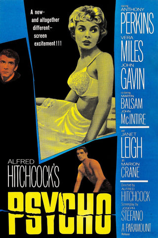 Psycho - Alfred Hitchcock 1960 Classic SuspeneMovie - Hollywood Movie Original Release Poster by Hitchcock