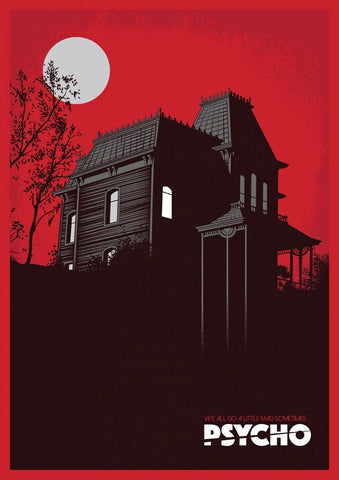 Psycho - Alfred Hitchcock Classic Slasher Suspense Movie - Hollywood Movie Art Poster - Art Prints