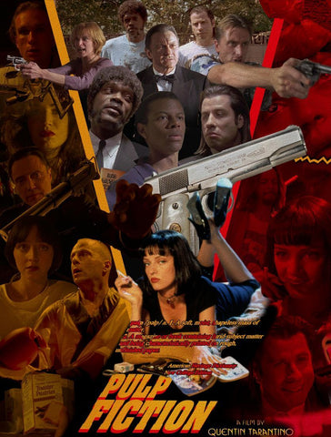 Pulp Fiction - Quentin Tarantino - Hollywood Cult Classic Movie Art Poster - Life Size Posters