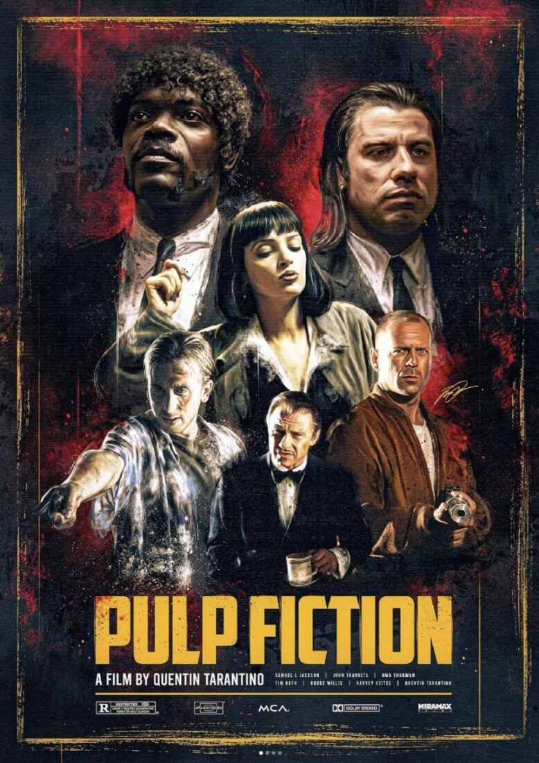 Pulp Fiction - Quentin Tarantino - Hollywood Movie Art Poster - Posters
