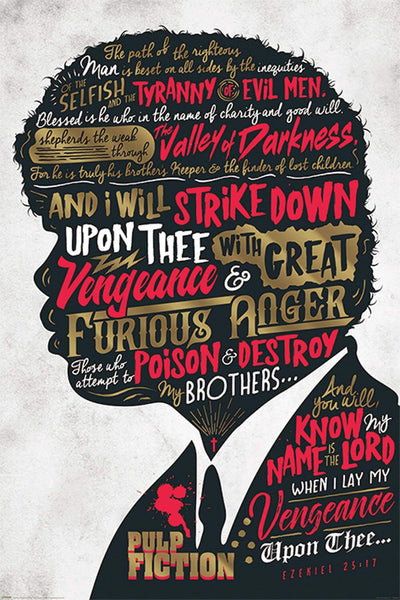 Pulp Fiction - Ezekiel 25 17 - Tallenge Quentin Tarantino Hollywood Movie Poster Collection
