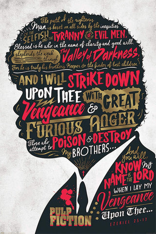 Pulp Fiction - Ezekiel 25 17 - Tallenge Quentin Tarantino Hollywood Movie Poster Collection