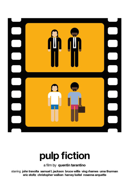 Pulp Fiction - John Travolta and Samuel Jackson - Quentin Tarantino - Tallenge Hollywood Cult Movie Poster - Canvas Prints
