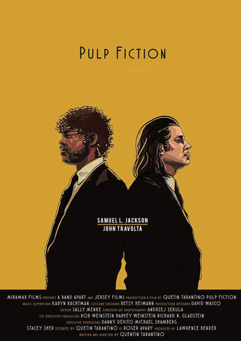 Pulp Fiction - Quentin Tarantino Hollywood Movie Fan Art Poster Collection - Framed Prints