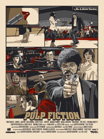 Pulp Fiction - Samuel L Jackson - Tallenge Quentin Tarantino Hollywood Movie Art Poster Collection - Framed Prints