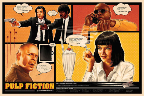 Pulp Fiction - Tallenge Quentin Tarantino Hollywood Movie Art Poster Collection by Joel Jerry