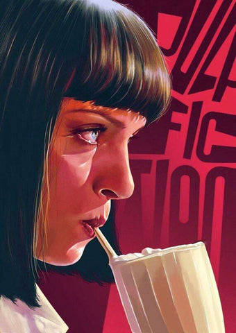 Pulp Fiction - Uma Thurman Mia Wallace - Quentin Tarantino Hollywood Movie Art Poster Collection - Life Size Posters by Joel Jerry