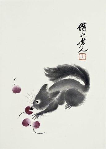Squirrel - Qi Baishi - Canvas Prints
