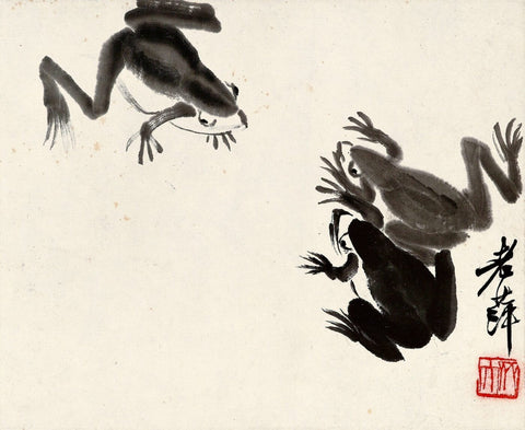 Three Frogs - Qi Baishi - Large Art Prints by Qi Baishi