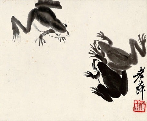 Three Frogs - Qi Baishi by Qi Baishi