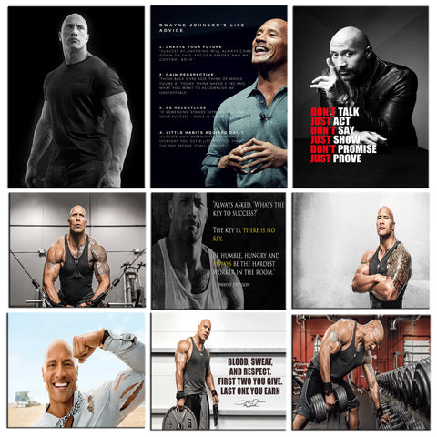 Set of 10 Best of Dwayne (The Rock) Johnson - Poster Paper (12 x 17 inches) each