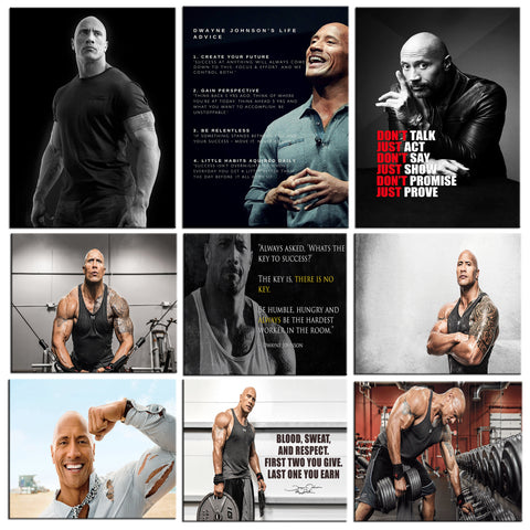 Set of 10 Best of Dwayne (The Rock) Johnson - Poster Paper (12 x 17 inches) each by Joel Jerry