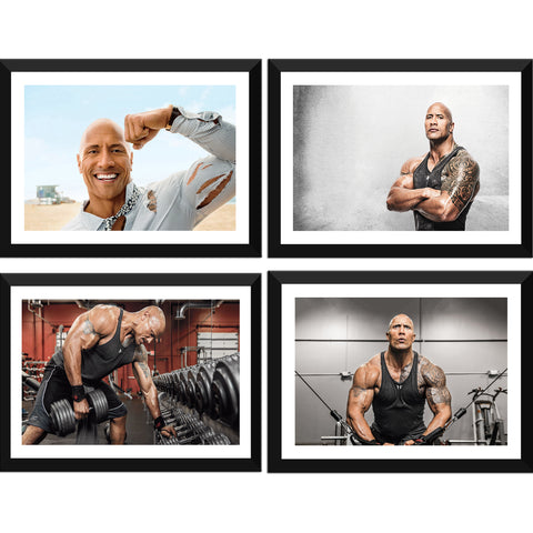 Dwayne “The Rock” Johnson - Set of 10 Framed Poster Paper - (12 x 17 inches)each by Joel Jerry