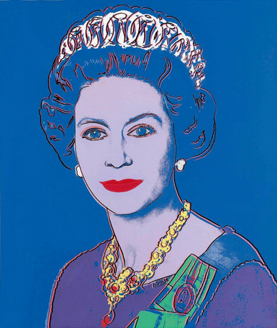 Queen Elizabeth II - (from Reigning Queens Series, Blue) - Andy Warhol - Pop Art Print - Framed Prints