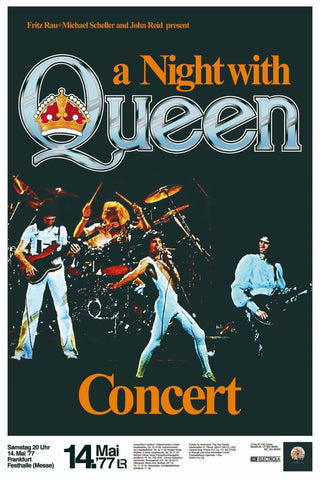 Queen – Frankfurt 1977 Concert Poster by Tallenge Store