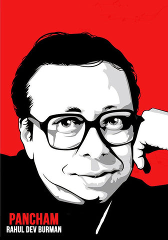 R D Burman -1 - Legendary Indian Bollywood Playback Singer - Graphic Art Poster - Framed Prints by Anika
