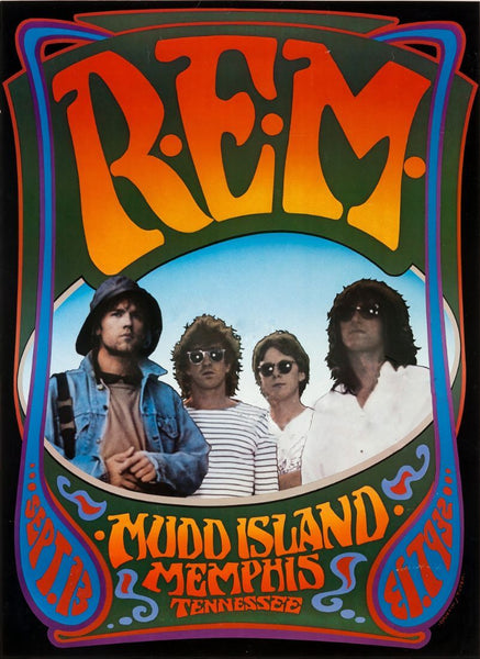 REM - Live In Tennessee - Music Concert Poster (1986) - Framed Prints