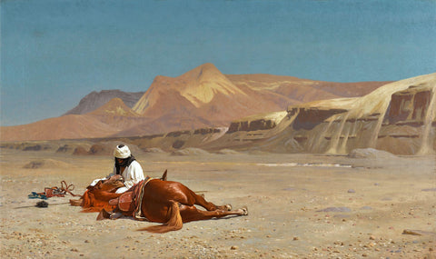 Rider And His Steed In The Desert - Jean-Léon Jerome by Jean Leon Gerome