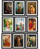 Set of 10 Best of Raja Ravi Varma Paintings - Framed Poster Paper (12 x 17 inches) each