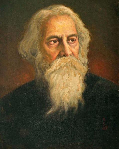 Rabindranath Tagore Portrait Painting - Canvas Prints