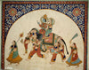 Krishna With Radha On A Fair - Rajasthan School - Vintage Indian Miniature Art Painting - Art Prints