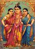 Radha Rukmini Krishna - C G Ramanujam - Ravi Varma Press Oleograph Print - Indian Painting - Posters