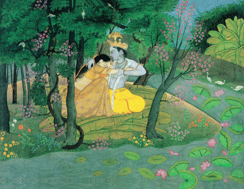 Radha and Krishna in the Grove - Art Prints