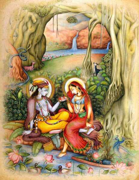 Radha Krishna in Trance - Framed Prints