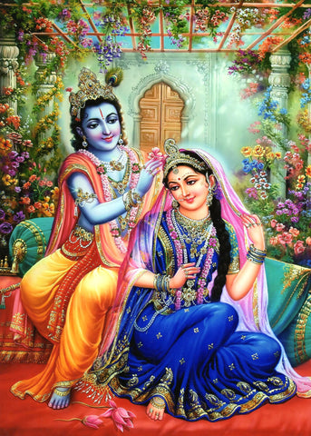 Radha Krishna Love - Large Art Prints by Raghuraman