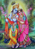 Radha and Krishna Together Playing the Flute - Canvas Prints