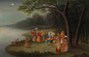 Radha and Krishna - 19tth Century Bengal Dutch School - Vintage Indian Painting - Canvas Prints
