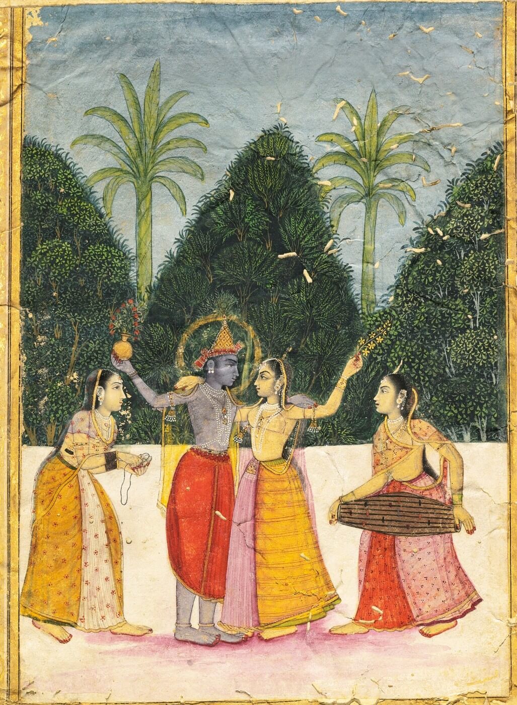 Raga Basant - Indian Miniature Paintings - Art Prints by Tallenge ...