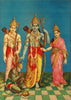 Raghupati Ram Laxman Sita and Hanuman - Vintage Printed Poster - Canvas Prints