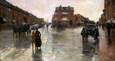 Rainy Day, Boston - Large Art Prints