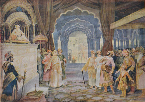 Raja Shivaji At Aurangzeb's Darbar- M V Dhurandhar - Art Prints