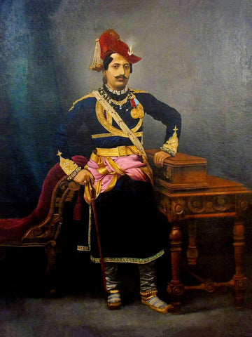 Raja of Dewas - Raja Ravi Varma - Indian Royalty Painting by Raja Ravi Varma