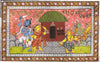 Rajasthani Painting - Ravan Abducts Sita While Ram And Lakshman Go After The Golden Deer - Large Art Prints