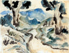 Rajgir Landscape - Benode Behari Mukherjee - Bengal School Art Painting - Canvas Prints
