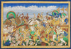 Ram And Lakhshman And The Monkey Army In Battle With The Forces Of Ravana - Jaipur School 19th Century - Indian Vintage Ramayan Painting - Canvas Prints