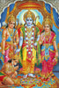 Ram Darbar - Ram Laxman Sita and Hanuman - Ramayan Art Painting Poster - Posters