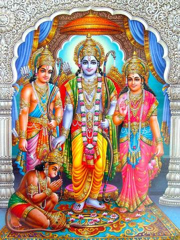 Ram Darbar - Ram Laxman Sita and Hanuman - Ramayan Art Painting by Kritanta Vala