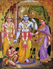 Ram Darbar - Ram Laxman Sita and Hanuman - Ramayan Painting Poster - Framed Prints