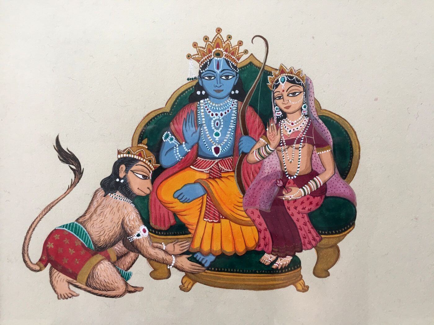 Ram Darbar Ram Sita and Hanuman Ramayan Art Painting Art Prints